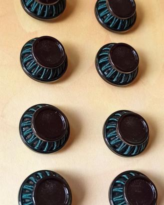 Set 8 Bottoni Vintage Anni 70 Passamaneria 22mm