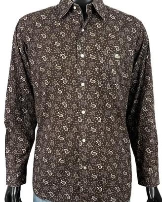 Lacoste Camicia Uomo 40 \ M Marrone Paisley Cotone