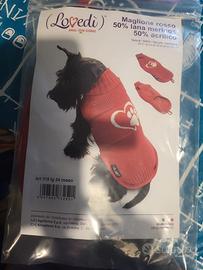 Maglione rosso per cani piccoli taglia 24