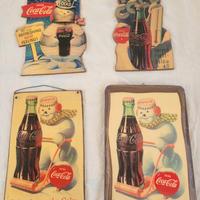 Set 4 tabelle CocaCola vintage in legno 