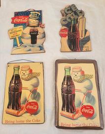 Set 4 tabelle CocaCola vintage in legno 