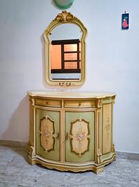 Mobile ingresso più specchio dipinto a mano 