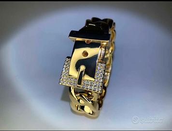 Bracciale a scatto a fascia intrecciata Nuovo 