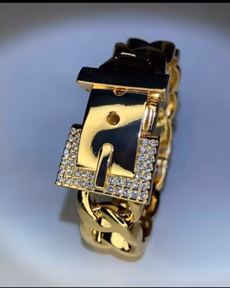 Bracciale a scatto a fascia intrecciata Nuovo 