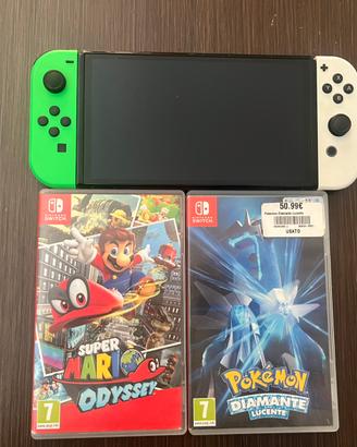 nintendo switch oled + due giochi