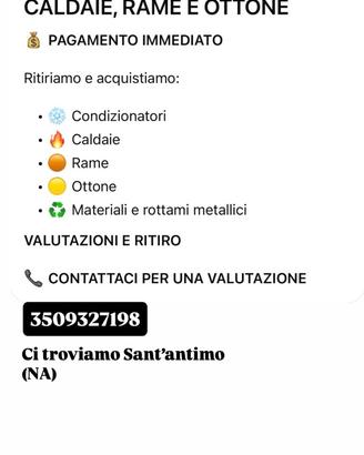 Condizionatori , caldaie , rame , ottone