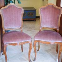 Sedie poltrone stile Luigi XV in noce bois de rose