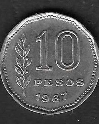 Argentina - moneta circolata da 10 Pesos km60