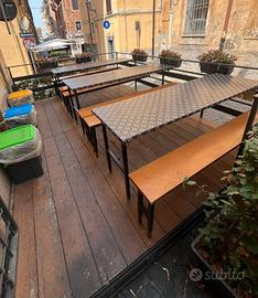 Pedana Bar/Ristorante/Pizzeria, Tavoli e panche