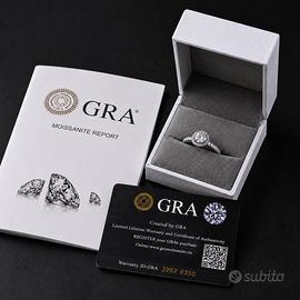 Anello Halo Moissanite S925 Regolabile