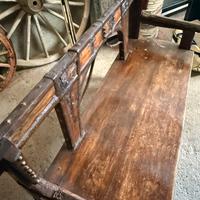 Panca intarsiata in legno
