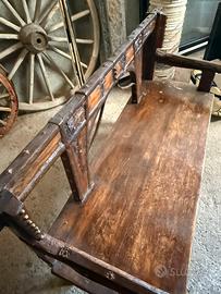 Panca intarsiata in legno