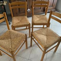 Sedie impagliate in frassino