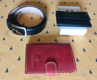 Set accessori in vera Pelle