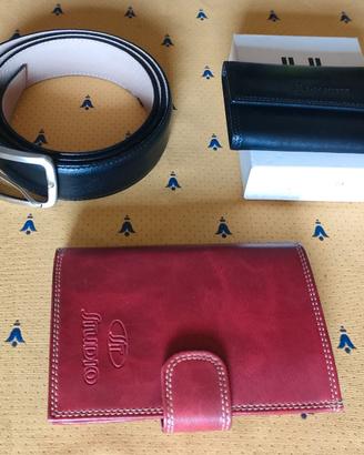 Set accessori in vera Pelle