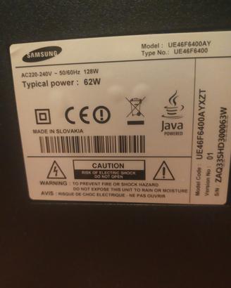 TV Samsung smart 46 pollici 