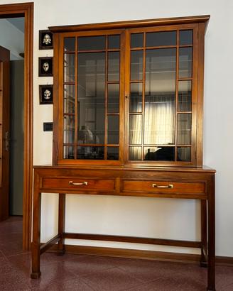 Cristalliera Vetrina Legno Massello -Stile Inglese