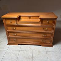 Cassettiera / scrivania in legno con portagioie