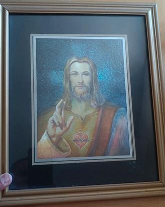 Stampa olografica del Sacro Cuore di Cristo su lam