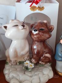 5bomboniere capodimonte coppia di gatti innamorati