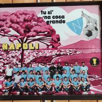 Rarità quadro squadra calcio Napoli anni 70. 30x35