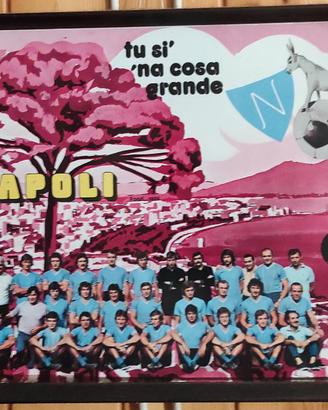 Rarità quadro squadra calcio Napoli anni 70. 30x35
