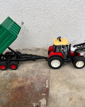 Set giochi per bambini trattore con forca e carri