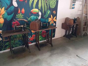 Vecchie macchine da cucire Singer e Necchi