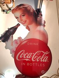 🔥Coca cola ,Insegna Specchio con orologio🔥