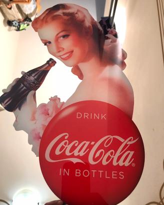 🔥Coca cola ,Insegna Specchio con orologio🔥