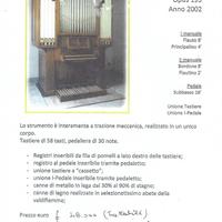 ORGANO A  CANNE "CHICHI" OPUS 193 ANNO 2002