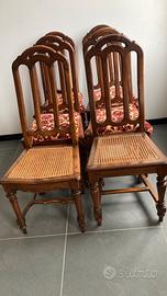 6 sedie Lombarde antiche