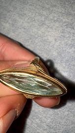 Anello vintage in oro 18K 750 con pietra - 5,90g