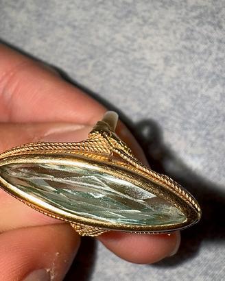 Anello vintage in oro 18K 750 con pietra - 5,90g
