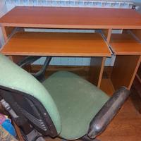 tavolo per computer + sedia girevole