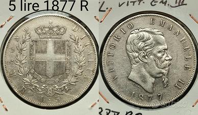 5 lire 1877 Roma 