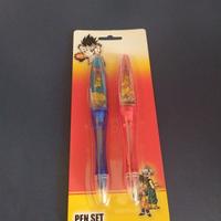 Dragon Ball Z Set 2 penne a sfera blu e nero Goku