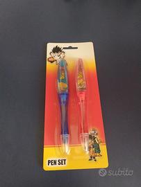 Dragon Ball Z Set 2 penne a sfera blu e nero Goku