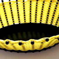 Cestino Scoubidou Plastica Intrecciata Anni 70 