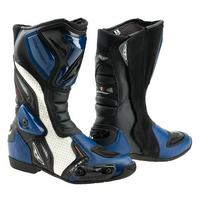 STIVALE PELLE RACING MOTO PREXPORT SONIC NERO BLU