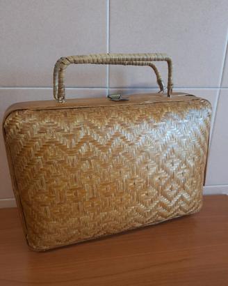 Borsa a mano paglia anni 80