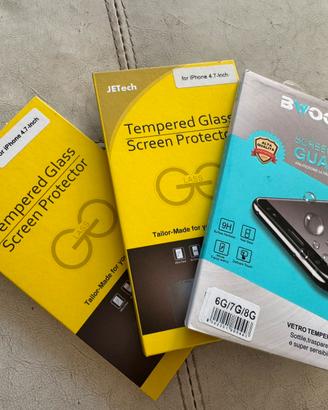 Kit 4 pellicole vetro temperato+Guida iPhone7/8/SE