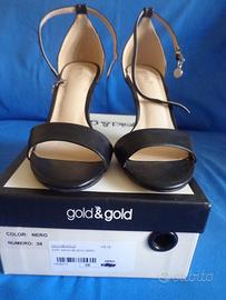 Scarpa con tacco Gold e Gold