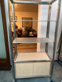 Mobile arredo acciaio inox e legno fatto da fabbro