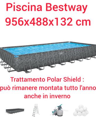 Piscina Bestway 956x488x132 usata