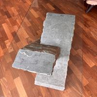 Tavolino in vetro e base in pietra - Stones