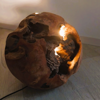 Lampada a terra in radice di teak artigianale