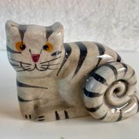 Formella gatto grigio dipinto a mano – mod 36