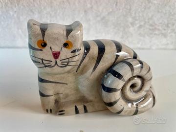 Formella gatto grigio dipinto a mano – mod 36