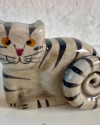 Formella gatto grigio dipinto a mano – mod 36